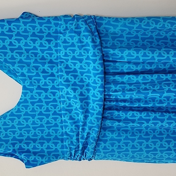 Jude Connally Strechy Penelope Maxi Dress Lattice Blue pattern Sleeveless Sz S - Picture 11 of 16